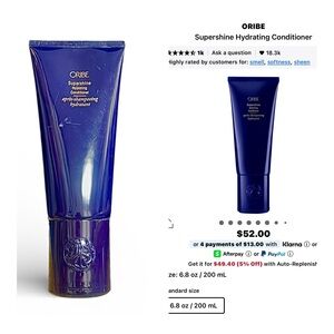 Oribe Supershine Hydrating Conditioner - 6.8 fl oz / 200 mL. MSRP $52